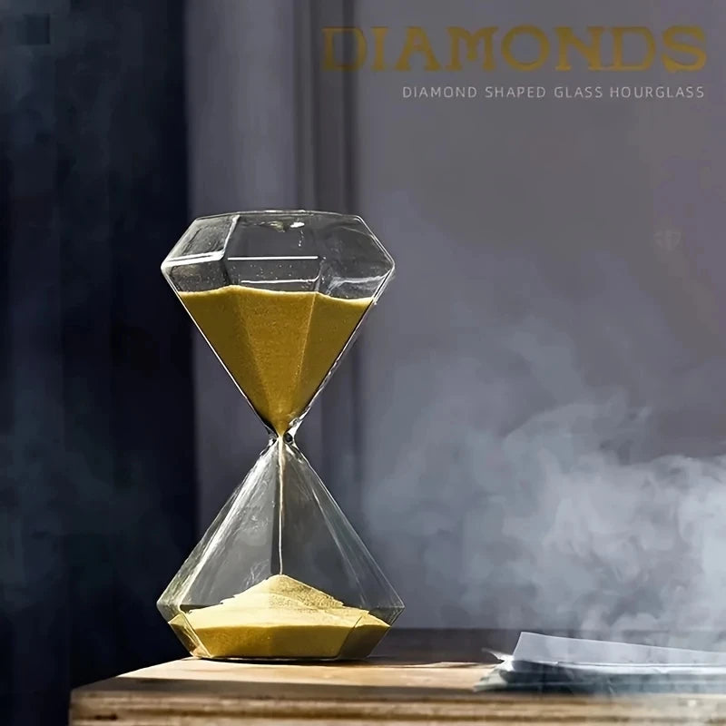 5-Minute Diamond Hourglass Timer - Decorative Sand Timer for Indoor & Outdoor Use