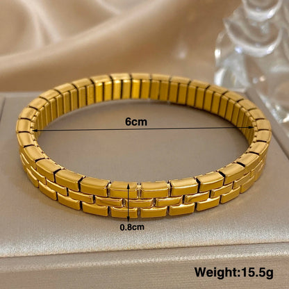 Greatera Five-Layer 10mm Beaded Bracelet – Two-Tone Stainless Steel Watch Chain Bangle Jewelry for Men & Women