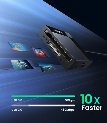 UGREEN 4-in-1 USB 3.0/USB-C Card Reader – SD, Micro SD, TF, CF, MS OTG Adapter for Laptop & PC