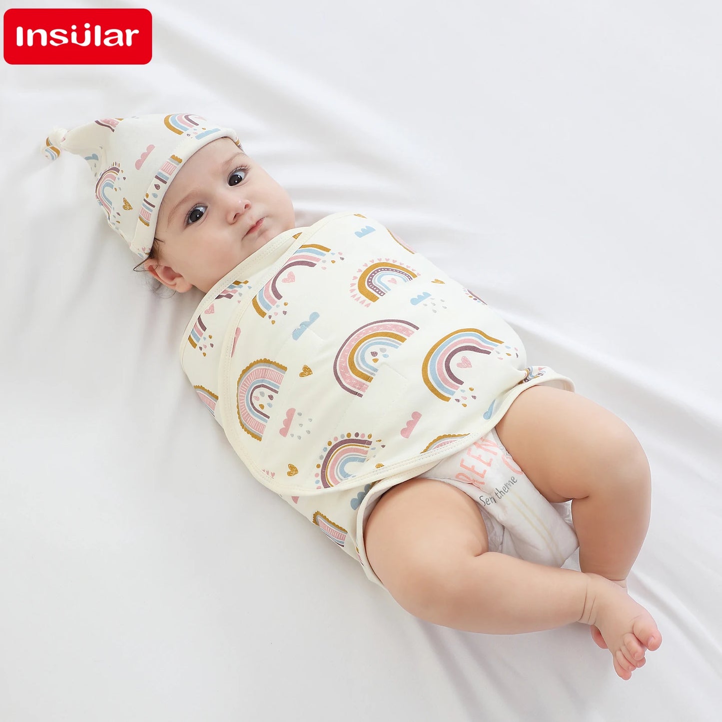Bilayer Baby Swaddle Wrap Blanket - Soft Thin Cotton Newborn Anti-Startle Sleep & Changing Cover