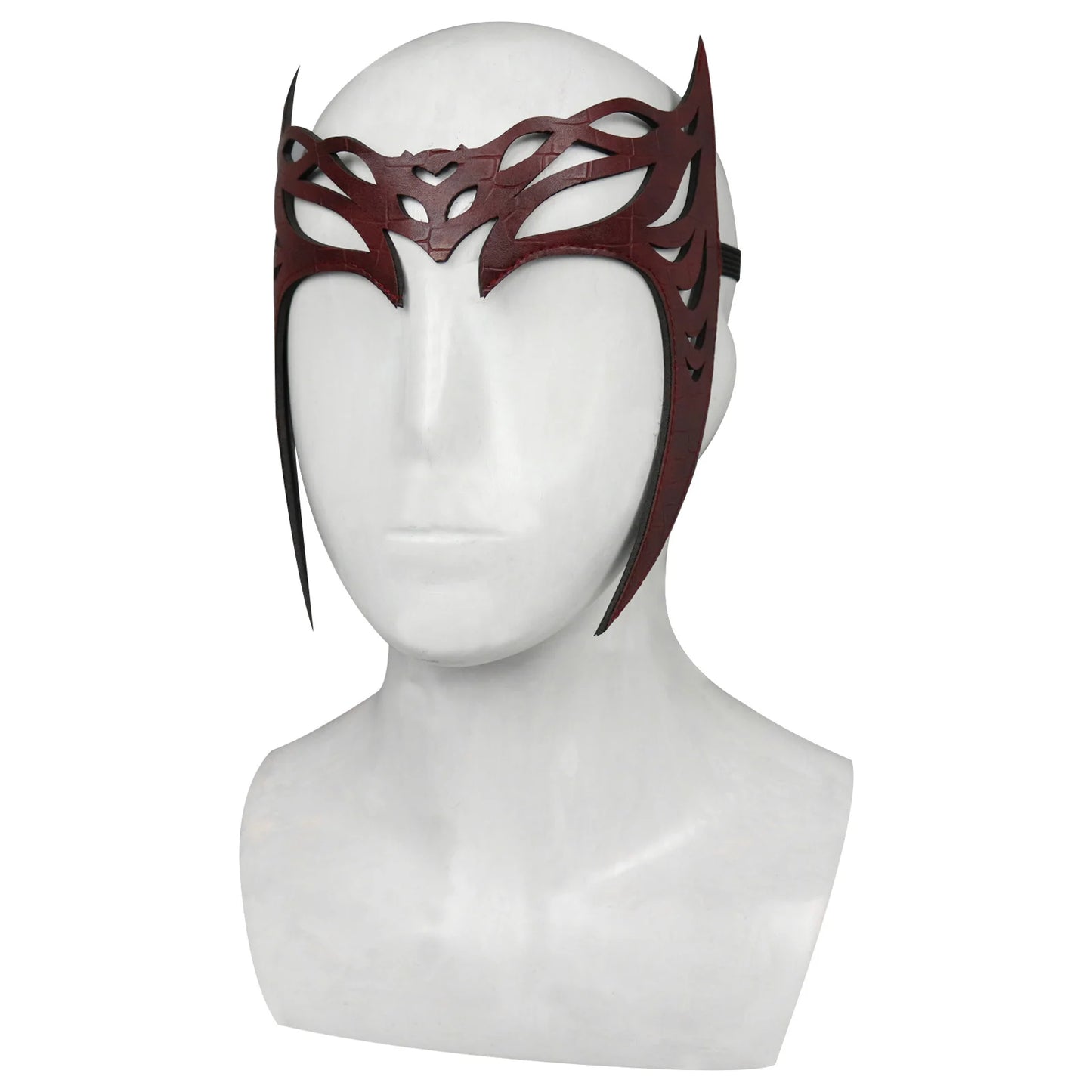 Scarlet Witch Cosplay Headband & Mask — Leather Face Cover for Adult Halloween, Superhero Costume & Party Props