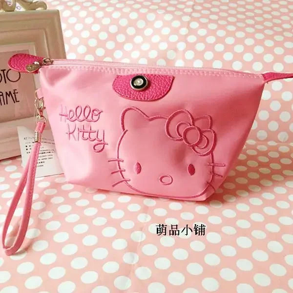 Sanrio Hello Kitty Makeup Bag – 28x11cm Anime Y2K Girls Storage, Kawaii Large Capacity Waterproof PU Handbag, Perfect Gift