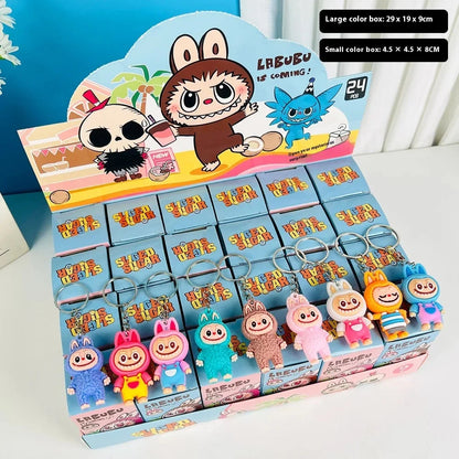 Rabu Blind Box Keychain 12/24pcs — Kawaii Cartoon Character Pendant, Mystery Box Toy for Bag, Room Decor & Gift