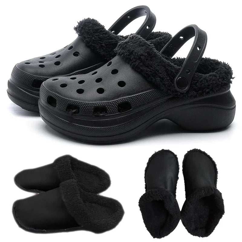Hole Shoes Velvet Liner – Thickened Winter Warm Detachable Cotton Sleeve & Plush Inner Liner for Soft Shoe Covers