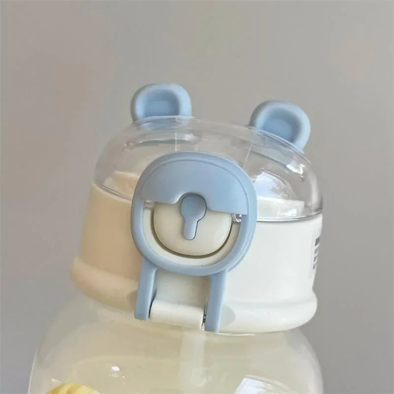 Sanrio Anime Transparent Straw Cup – Hello Kitty & Pochacco 500ML Plastic Water Cup with Handle for Students