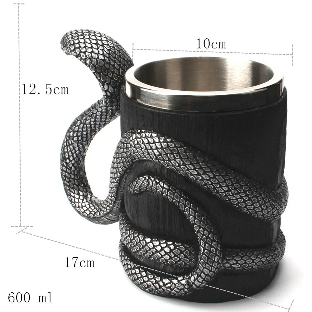 Viking-Style Wooden Beer Mug – Insulated Metal Barrel Cup for Drinks (1PCS)