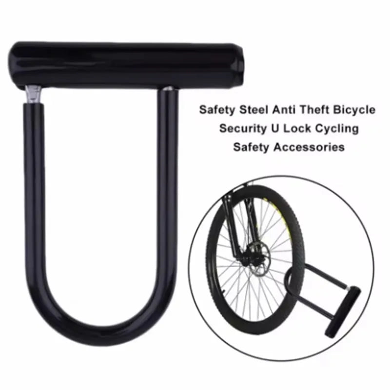 Portable Bicycle U-Lock – Anti-Theft Safety Lock for MTB, Road Bikes, Motorcycles, Scooters, with Key