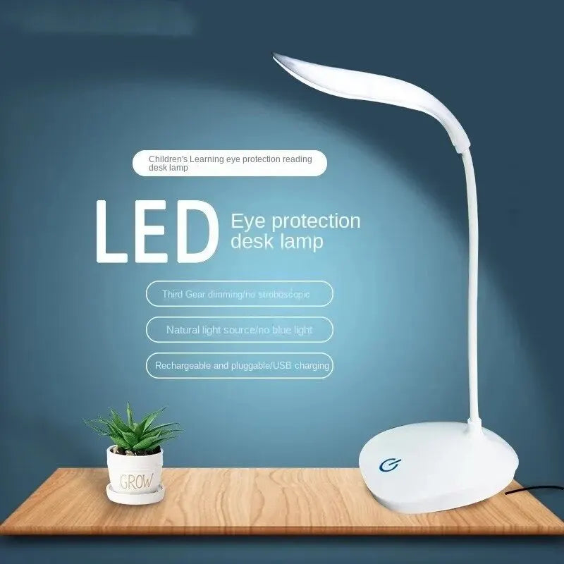 LED Eye Protection Desk Lamp – Touch Dimmable USB Reading Light for Office, Study, Dormitory & Bedroom Night Lighting