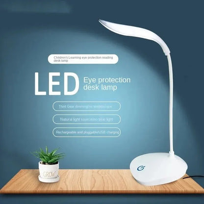 LED Eye Protection Desk Lamp – Touch Dimmable USB Reading Light for Office, Study, Dormitory & Bedroom Night Lighting