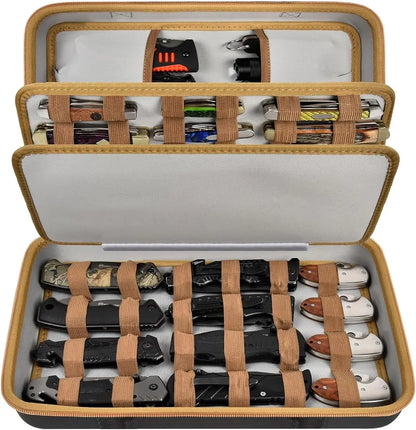 Knife Display Case – Storage Box for 45+ Pocket Knives, Butterfly & Folding Knife Organizer