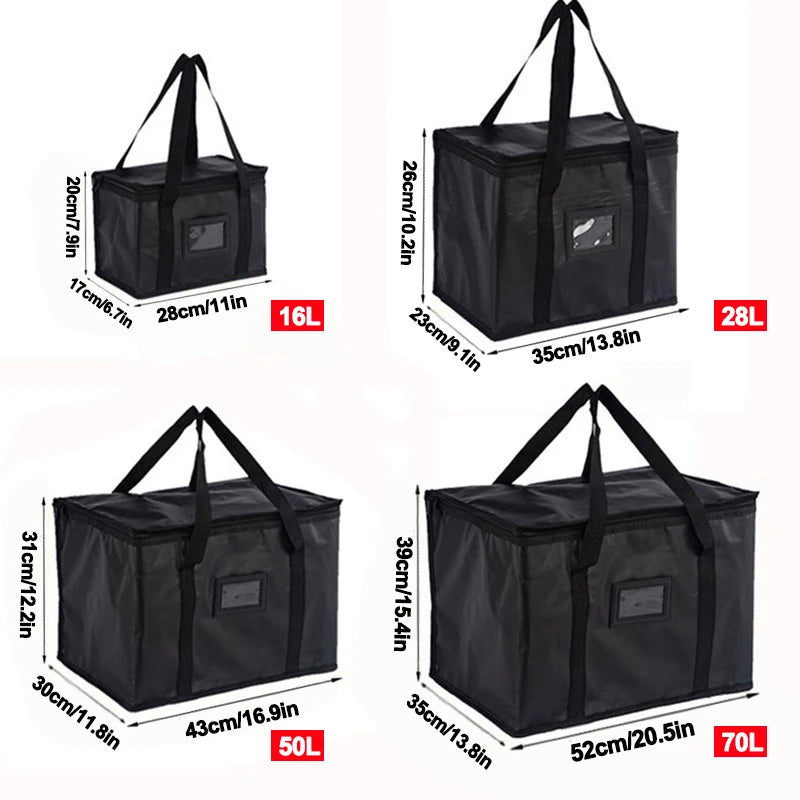 Insulated Thermal Cooler Bag 16L/28L/50L/70L – Large Capacity Food & Drink Storage Lunch Bag with Foil Lining for Hot & Cold Use