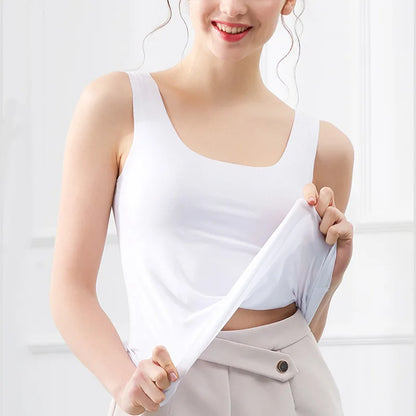 2025 Women’s Ice Silk Tank Top - Seamless Breathable Slim Fit Camisole Sleeveless Vest Undershirt