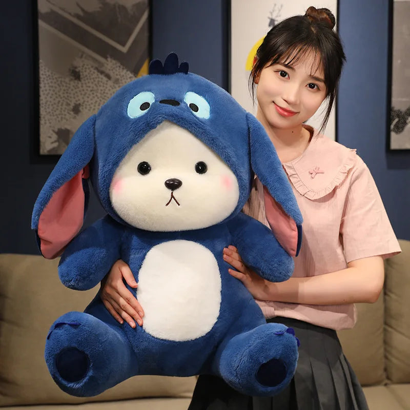 30cm Cute Bear-to-Disney Stitch Plush Toy – Soft Stuffed Cartoon Animal Doll, Perfect Birthday & Christmas Gift
