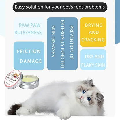 Paw Balm for Cats and Dogs - 50g Protective Cream for Paws and Nose, Moisturizer and Crack Repair Pet Accessory