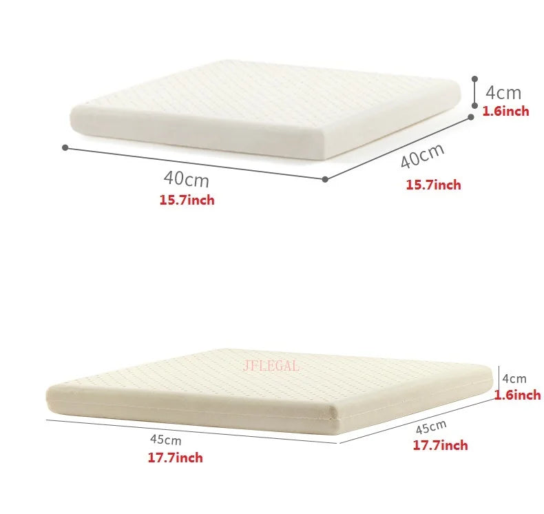 JFLEGAL Thailand Natural Latex Cushion – Washable Square Seat Pad for Buttocks Pain Relief, Office Chair Cushion Cojin