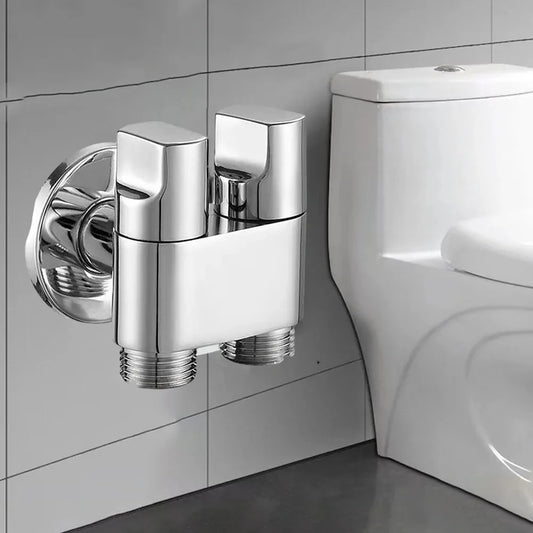 Double Control Washing Machine Faucet - Dual Outlet Triangle Valve Water Tap for Toilet and Washing Machine Connection