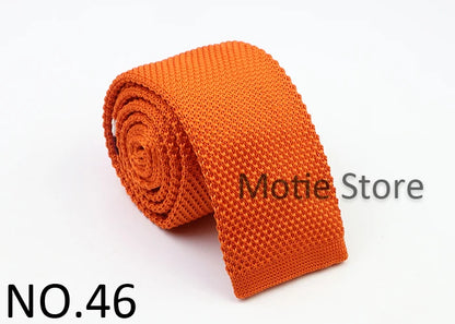 Classic Knit Neck Tie for Men — 6cm Plaid & Dots Casual Business Wedding Tie