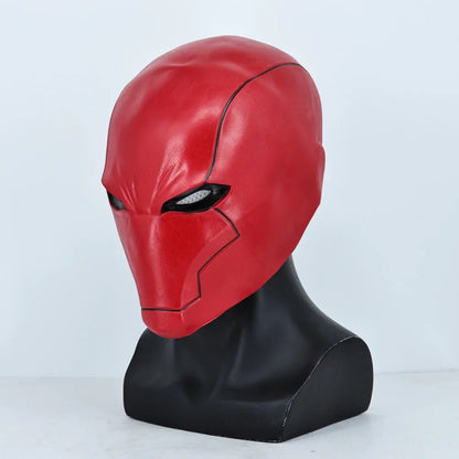 Red Hood Superhero Cosplay Mask — Latex Helmet for Adults, Halloween, Carnival & Masquerade Costume Prop