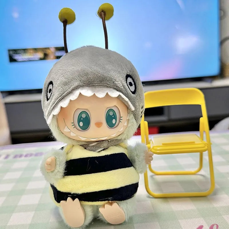 Cute Cartoon Green Dinosaur Outfit for Labubu Plush – Style Shark Macaron Clothes & Accessories