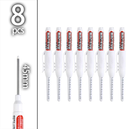 45mm Deep-Hole Carpenter Marker Pen - Long-Nib Woodworking Marking Pen for Measuring & Construction