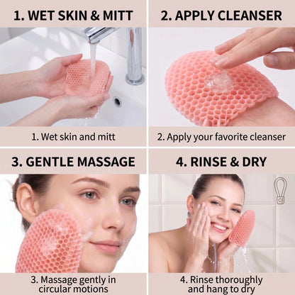Honeycomb Exfoliating Shower Finger Caps - Breathable Skin Cleansing Scrubbers