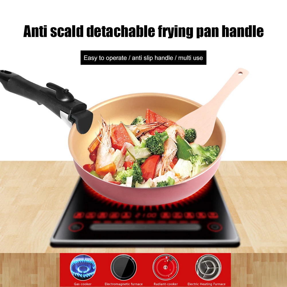 Universal Detachable Ergonomic Handle - 3-Piece Kitchen Cookware Set, Removable Hand Grip for Pots and Pans, Tableware Accessories