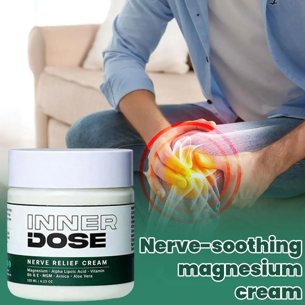 Inner Dose Magnesium & Arnica Body Cream – 120ml Moisturizing Muscle Massage Lotion for Body Comfort and Relaxation