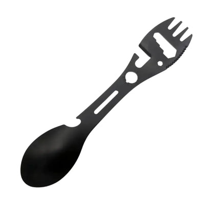 Outdoor Survival Fork Spoon Tool - Lightweight Camping Utensil with Bottle Opener Tactical Utility Gear