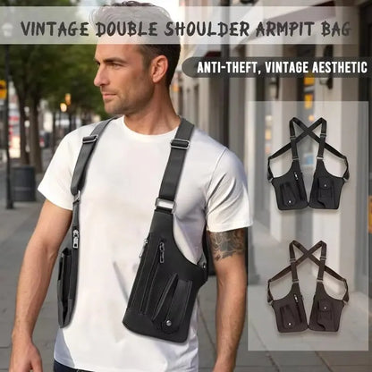 Men's Retro Underarm Bag - Multifunctional Outdoor Cycling & Hiking Shoulder Phone Bag