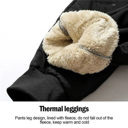 Men's Thermal Fleece Sweatpants - Thick Plush Winter Windproof Casual Pants