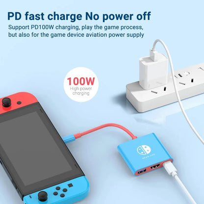 Portable Nintendo Switch Docking Station – Type-C Hub with HDMI & USB 3.0 for Travel & Gaming