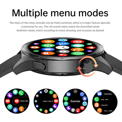 2025 GPS NFC Smartwatch for Men – 360x360 AMOLED HD Screen, Bluetooth Call, Waterproof, Compatible with Huawei Watch 5 Pro