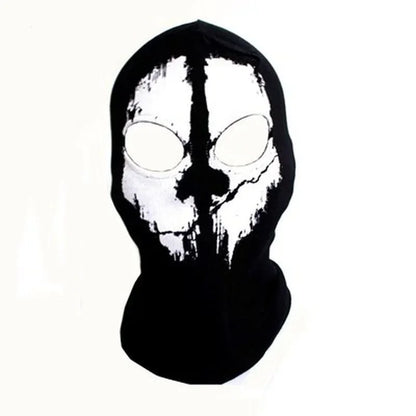 Black Skull Balaclava Mask - Warm Full Face Hood Beanie for Men Outdoor Wear
