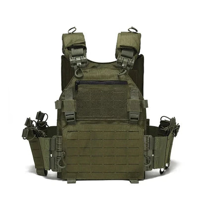 New Combat Vest 6094 – Lightweight Quick Release Laser Cut Tactical Gear for Hunting, Black Tactical Vest