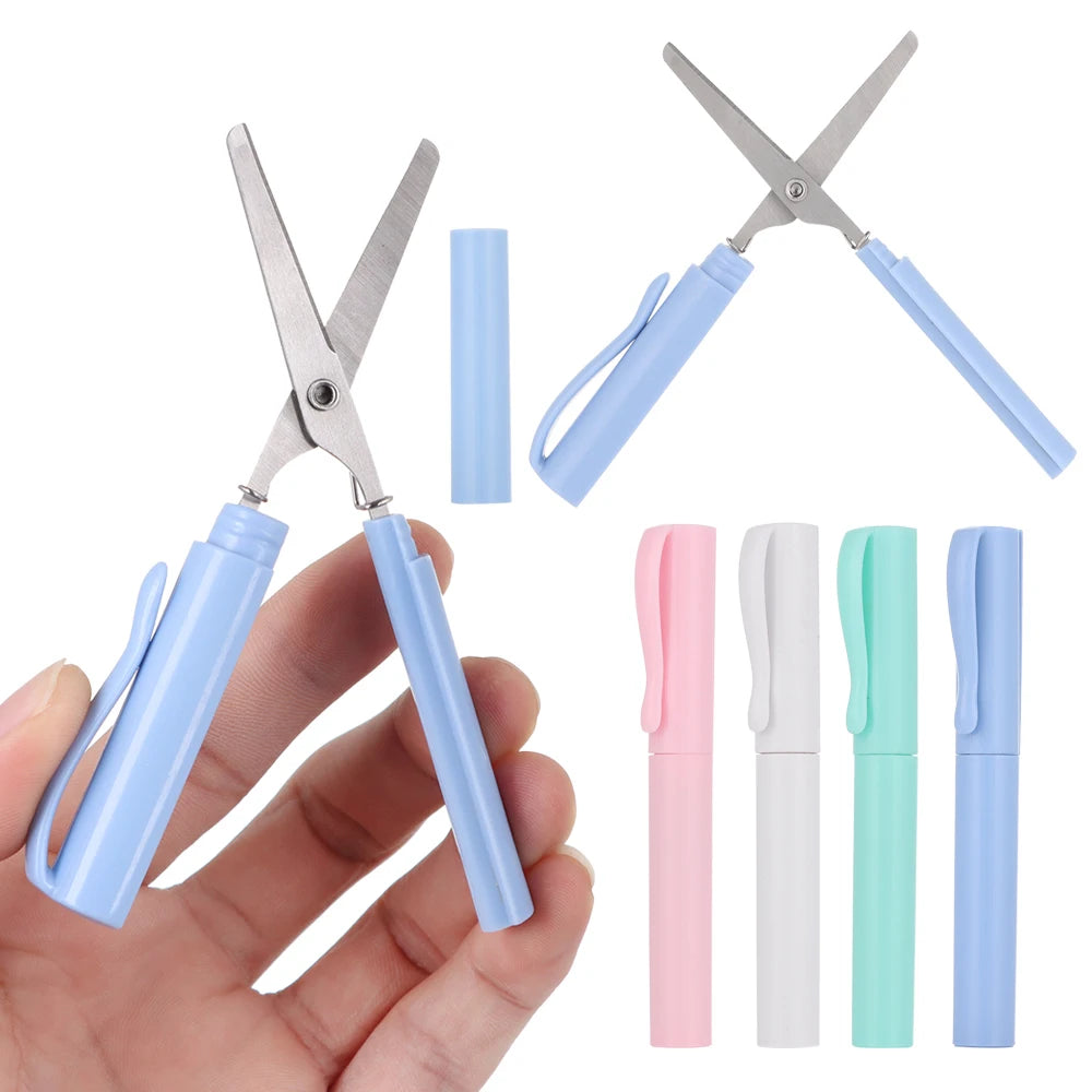 Portable Pen-Shape Folding Scissors – Creative Safe DIY Paper Cutting Tool for School, Office & Craft Use