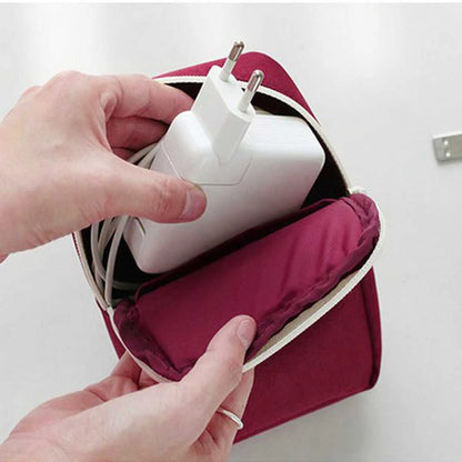 Portable Travel Gadget Organizer Bag: Electronics Accessories Storage Carrying Case Pouch for USB Power Bank & Digital Cables
