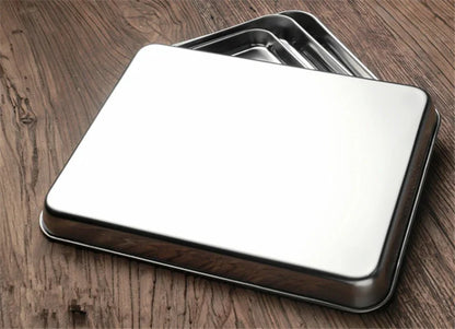 304 Stainless Steel Baking Tray with Wire Rack — Cake, BBQ, Oven, Roasting & Grilling Pan Tool