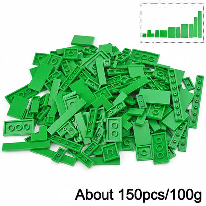 150-Piece DIY Building Blocks Set - Multicolor Flat Tile Construction Parts for Creative Educational Play and Crafts