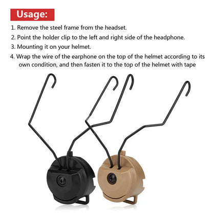 Tactical Headset Bracket – Ops Core Helmet ARC Rail Adapter Set for Comtac II Series Military Noise Cancelling Headset