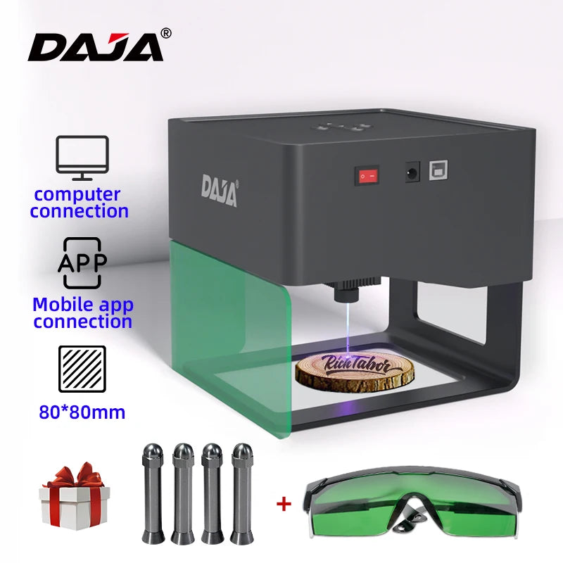 DAJA DJ6 Laser Engraver CNC, 3000mW Mini Laser Engraving Machine, Printer Cutter for Wood, Plastic, DIY Logo Mark