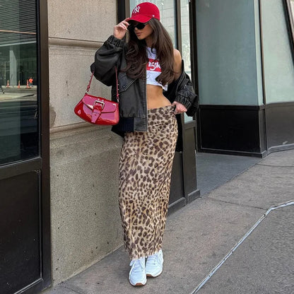 Women’s Tulle Leopard Print Off-Shoulder Top – Summer Casual Bandeau Blouse with Straight-Cut Neckline