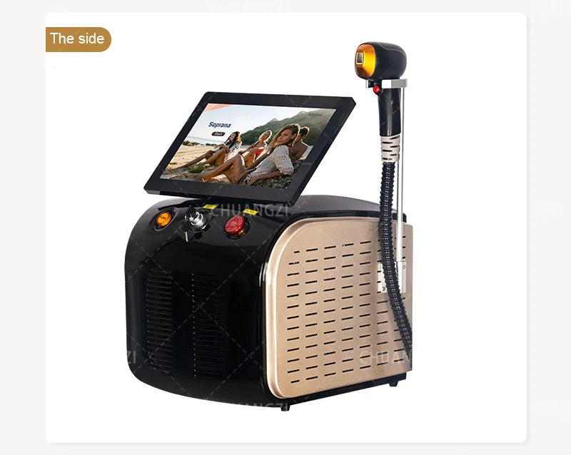 Professional Diode Ice Titanium Laser Hair Removal Machine - 3 Wavelength 755/808/1064nm, Face & Body Epilator for Salon Use