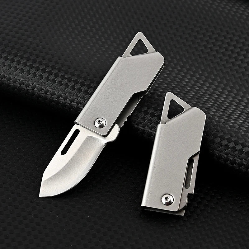 Mini Portable Stainless Steel Folding Knife – Outdoor EDC Camping, Self-Defense, and Emergency Survival Key knife
