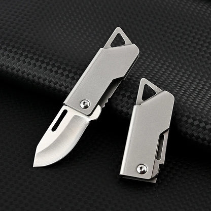 Mini Portable Stainless Steel Folding Knife – Outdoor EDC Camping, Self-Defense, and Emergency Survival Key knife