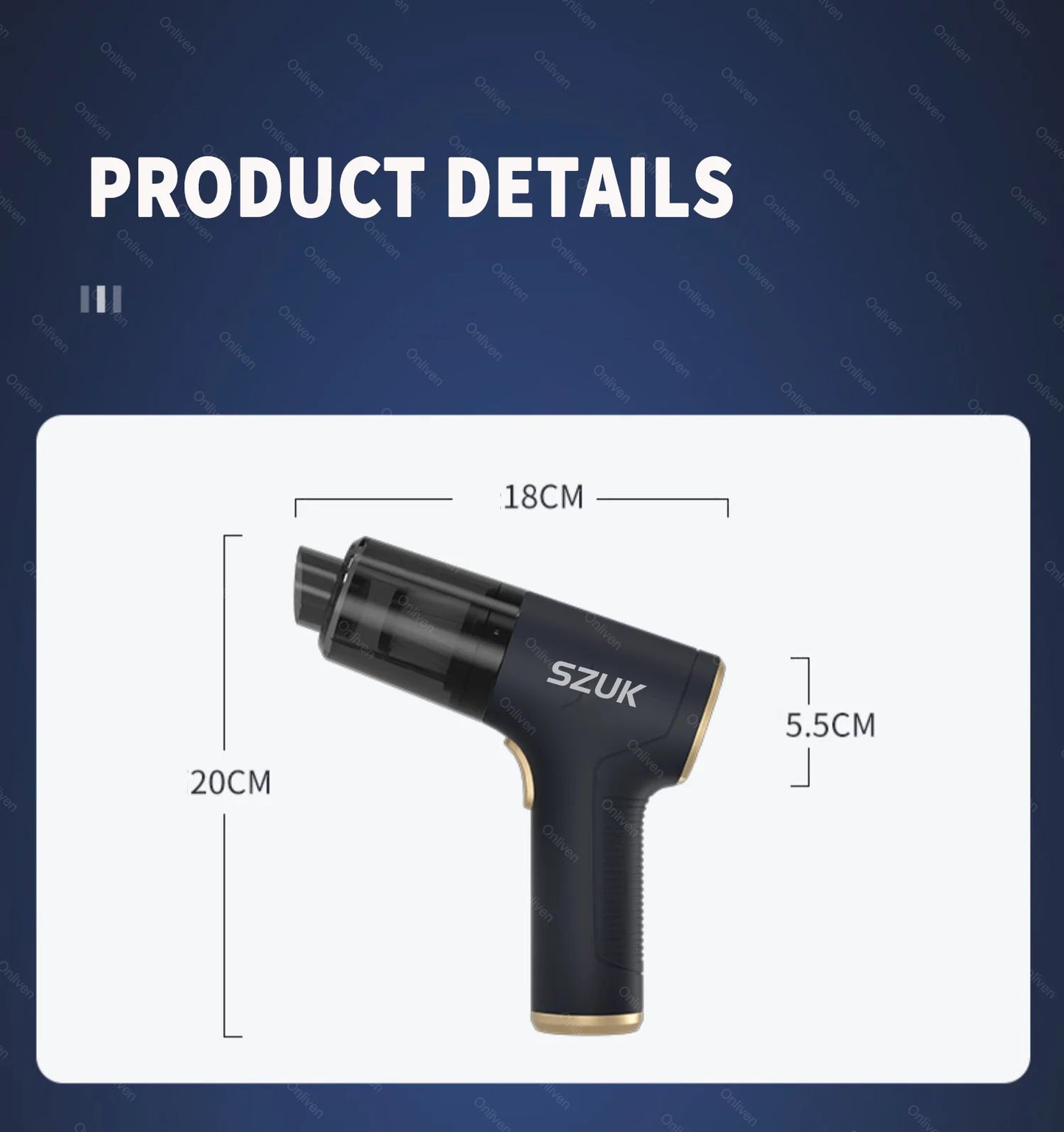 SZUK 98000PA Mini Car Vacuum Cleaner — Powerful Handheld Wireless Portable Cleaner with Strong Suction