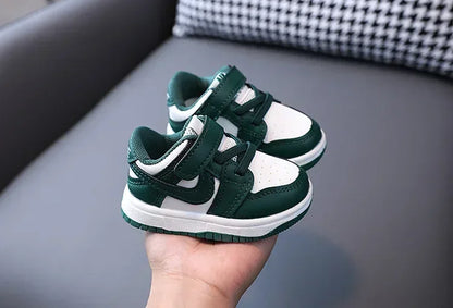 2025 Toddler & Kids White Sneakers — Fashionable Non-Slip Walking Shoes for Boys, Breathable Outdoor Casual Board Shoes