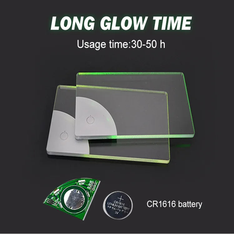 LED Blank Acrylic Glowing Business Card – Transparent Name Tag Board, Battery Powered DIY Gift for Husband, Boyfriend, Dad