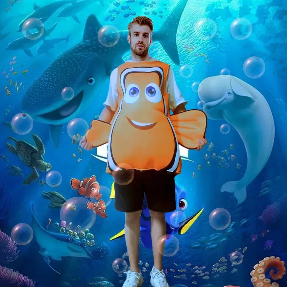 Clownfish Nemo Cosplay Costume – Underwater Animal Outfit for Halloween, Christmas, Party & Performance
