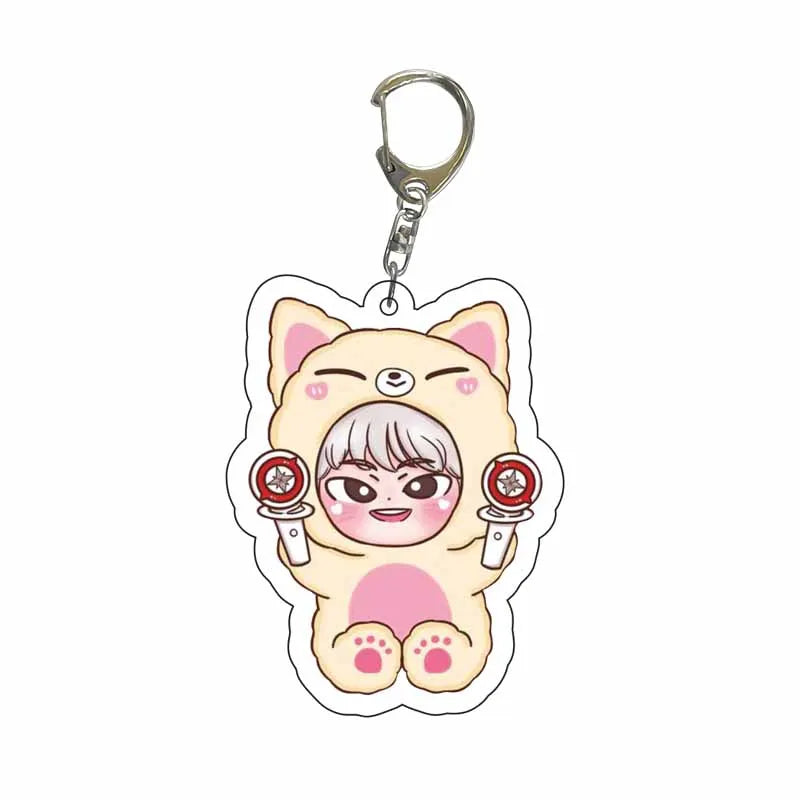 8pcs KPOP Acrylic Keychain Set — Cute Bag Pendants for Fans & Gifts