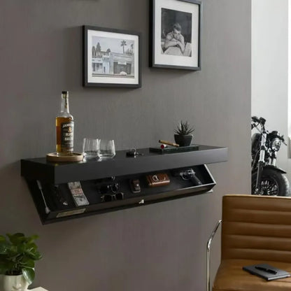 # Floating Wall Shelf with Hidden Storage - Lockable Secret Compartment for Valuables & Home Organization